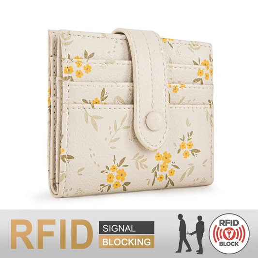 Womens Small Wallet Bifold RFID Credit Card Holder with Multiple Credit Card Slots