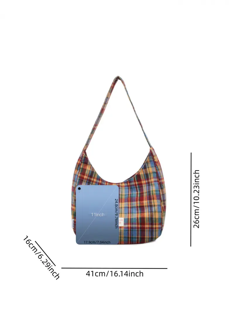 Retro Plaid Underarm Bag