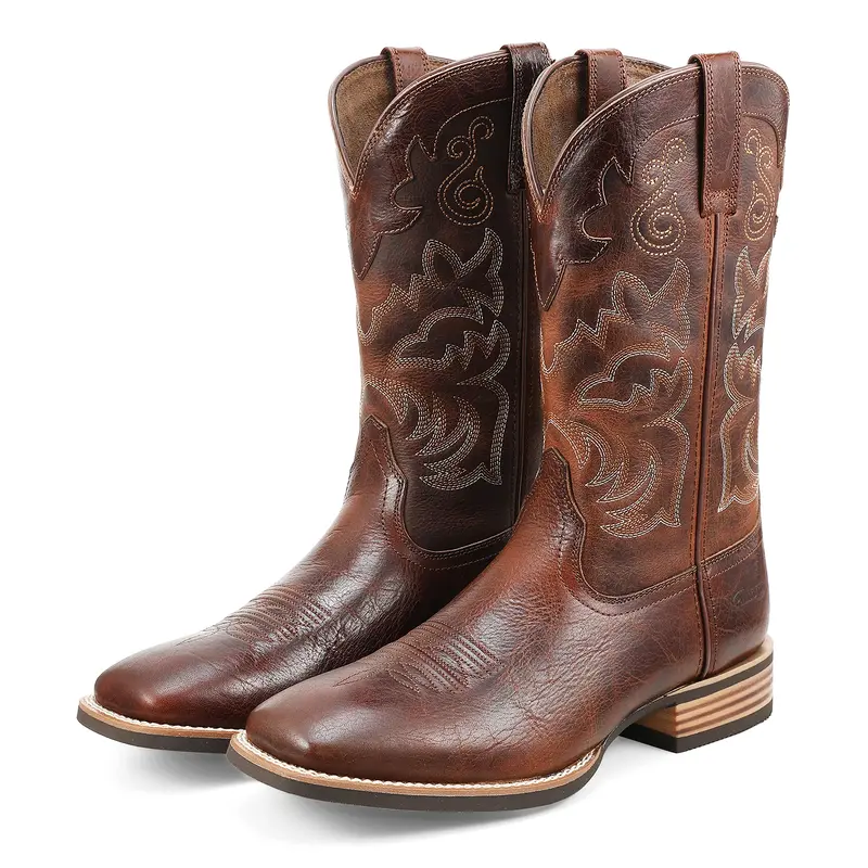 Hand Painted Western Cowboy Boots, Full Grain Cowhide Upper & Shaft