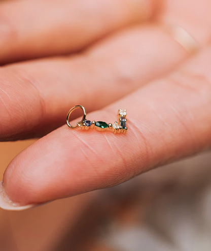 Gold Gemstone Letter Charm
