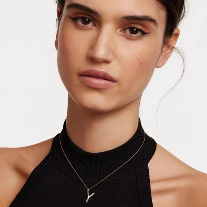 Colored Diamond Letter Necklace