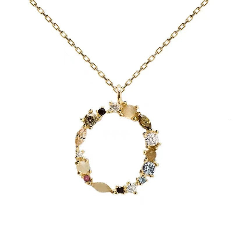 Colored Diamond Letter Necklace