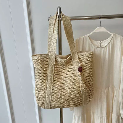 [Summer Limited Edition] Buy Bag Get Hat FREE! Women's Handmade Straw Tote Bag + Sun Hat Set