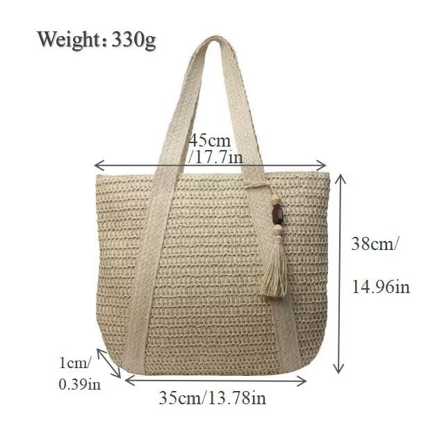 [Summer Limited Edition] Buy Bag Get Hat FREE! Women's Handmade Straw Tote Bag + Sun Hat Set