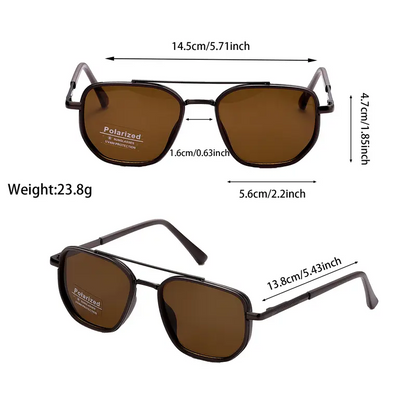 Geometric Frame Double Beam Sunglasses