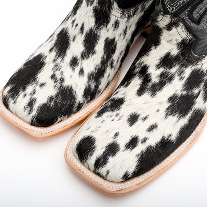 Genuine Cowhide Boots - Square Toe