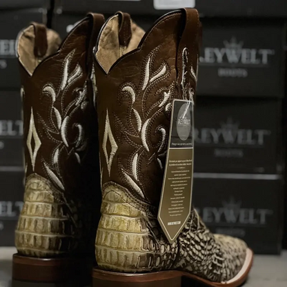 Premium Exotic Gator-Print Western Boots