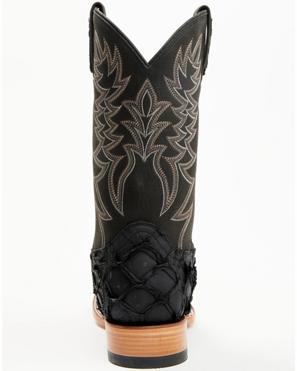 Cody James Men's Exotic Pirarucu Black Boots - Broad Square Toe