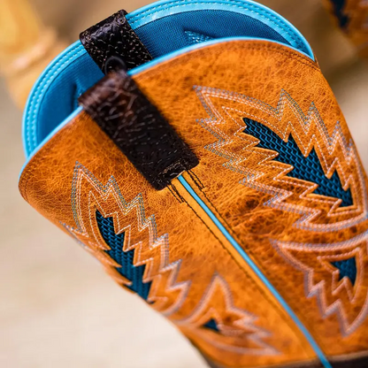 Hand Painted Resistant Cowboy Boots - Square Toe