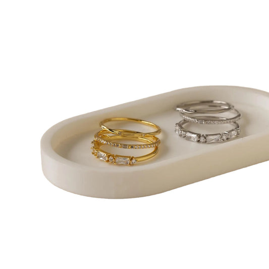 Diamond Stacking Ring Set - Set of 3