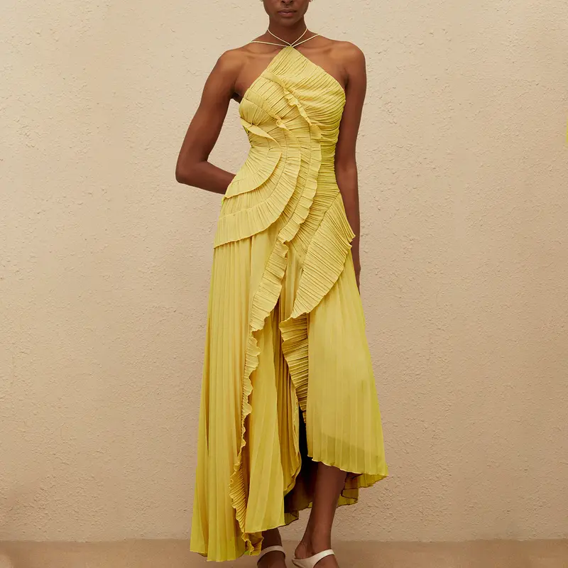 Women's Sexy Ruffle Halter Dress