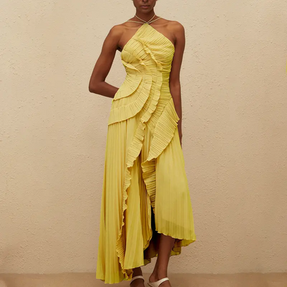 Women's Sexy Ruffle Halter Dress