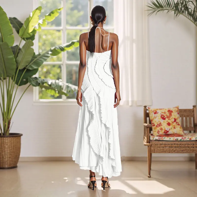 Women's Sexy Ruffle Halter Dress