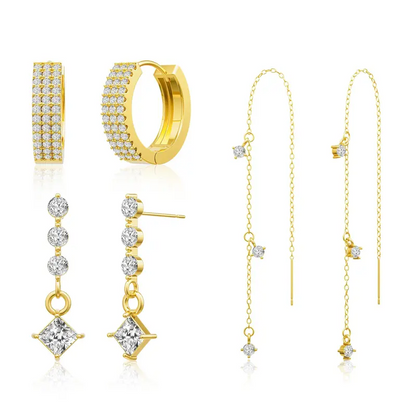 3 Layered Chain Earrings