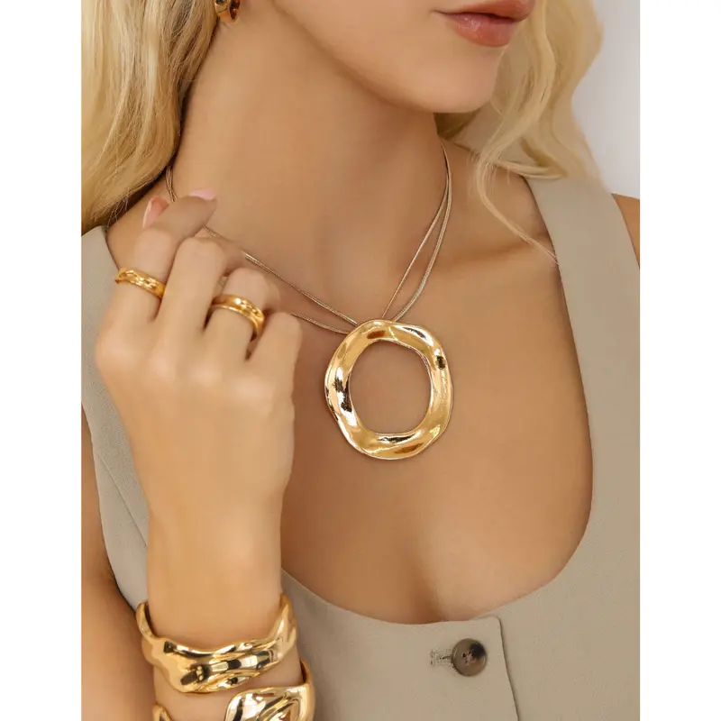 Open Circle Statement Necklace