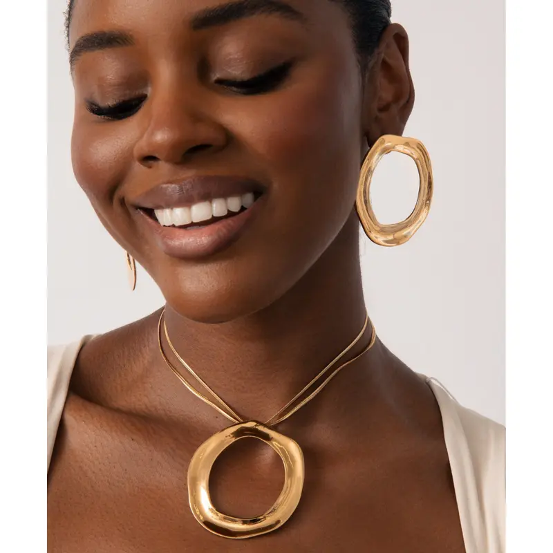 Open Circle Statement Necklace