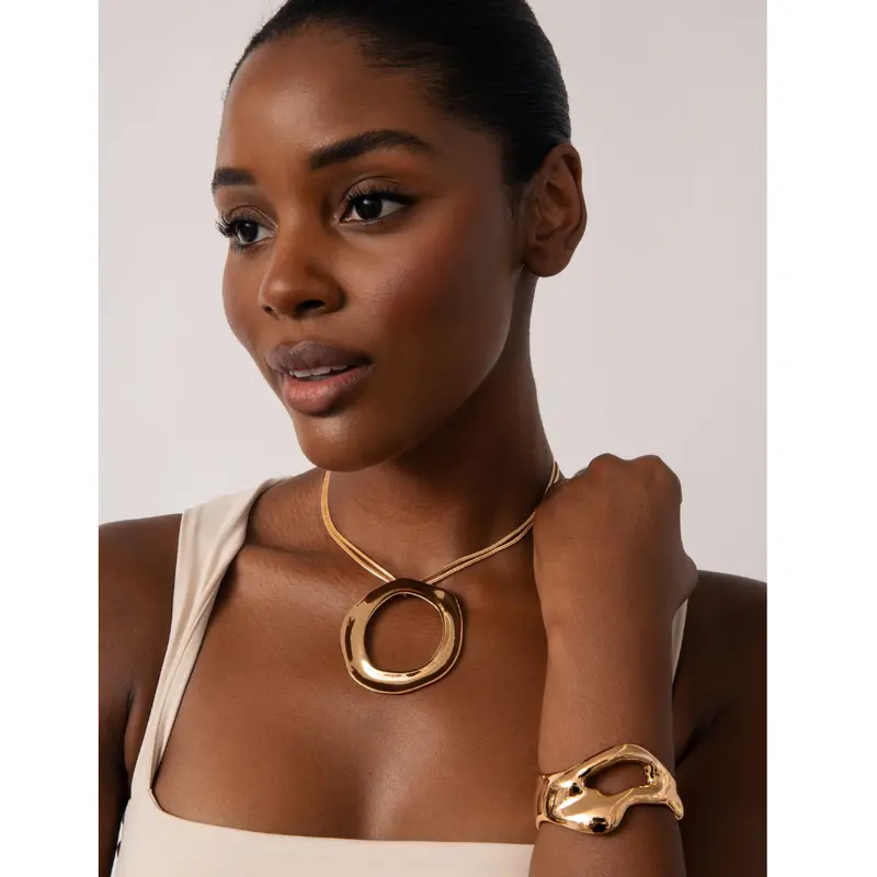 Open Circle Statement Necklace