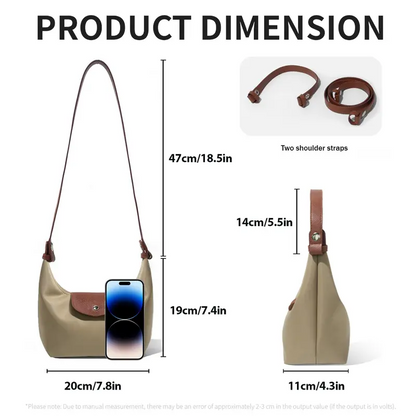 Fashion Crescent Bag Lightweight Durable Nylon Handbag