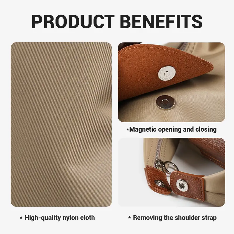 Fashion Crescent Bag Lightweight Durable Nylon Handbag