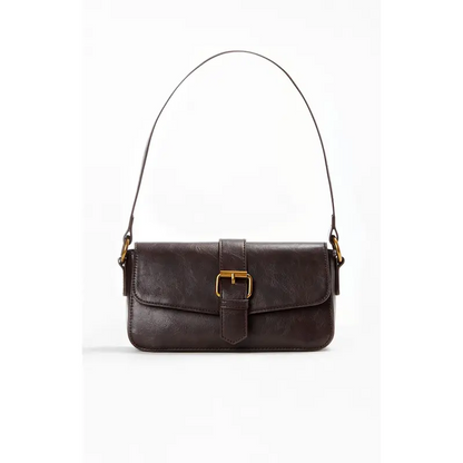 Women's Brown Buckle Shoulder Bag