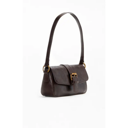 Women's Brown Buckle Shoulder Bag
