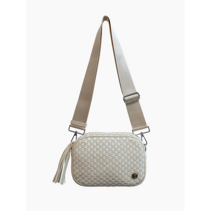 Weave Crossbody Bag with Tassels