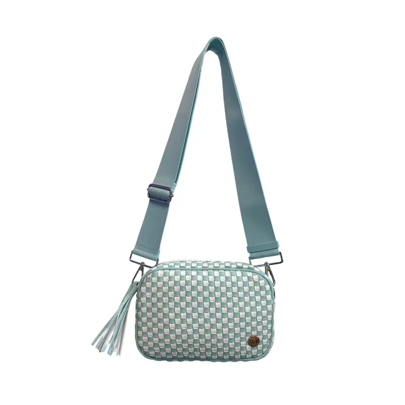 Weave Crossbody Bag with Tassels