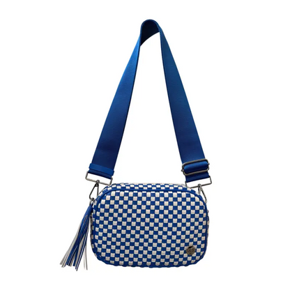Weave Crossbody Bag with Tassels