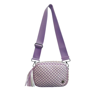 Weave Crossbody Bag with Tassels