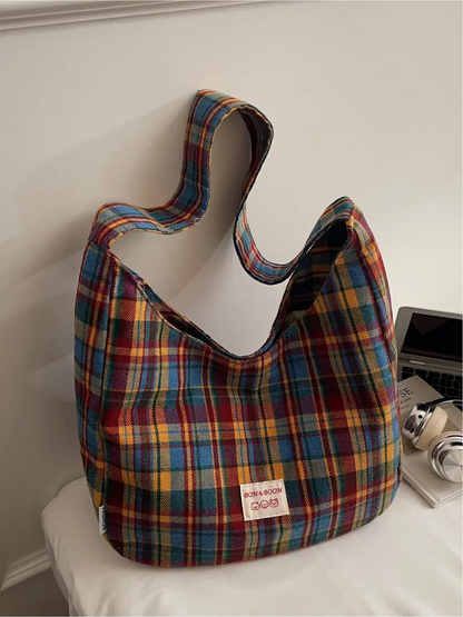 Retro Plaid Underarm Bag