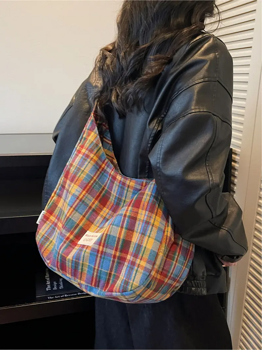 Retro Plaid Underarm Bag