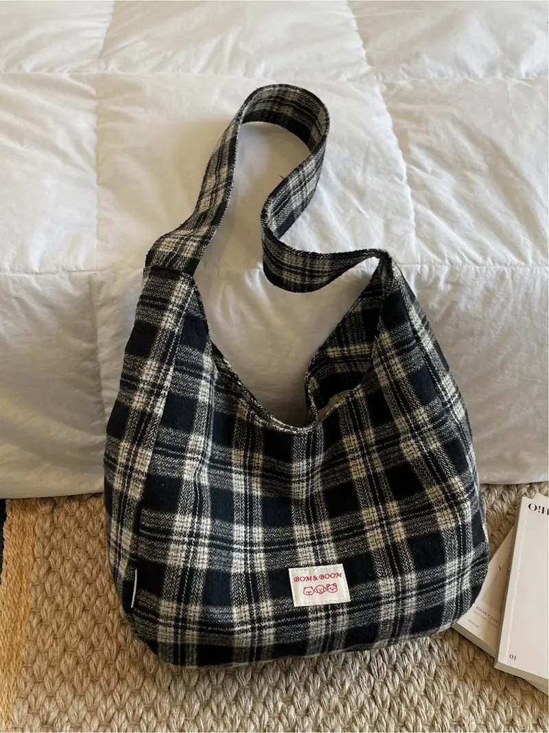 Retro Plaid Underarm Bag