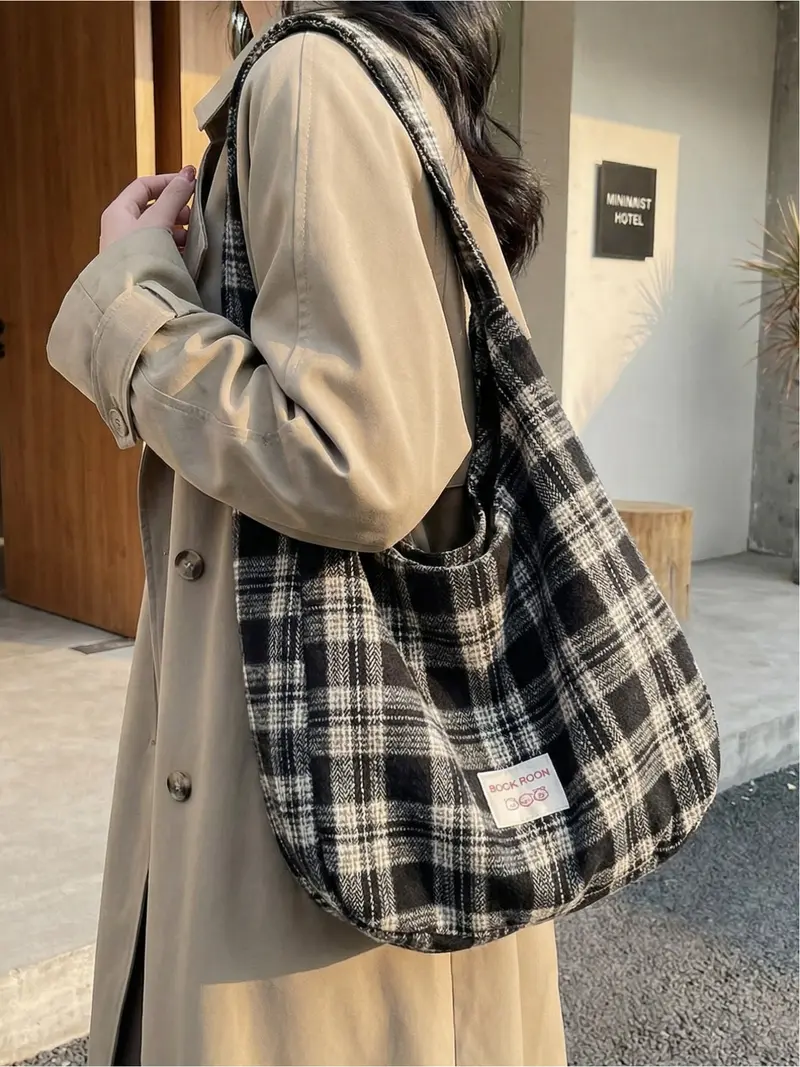 Retro Plaid Underarm Bag