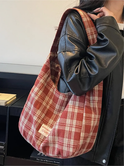 Retro Plaid Underarm Bag