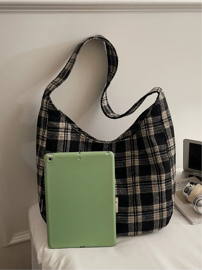 Retro Plaid Underarm Bag
