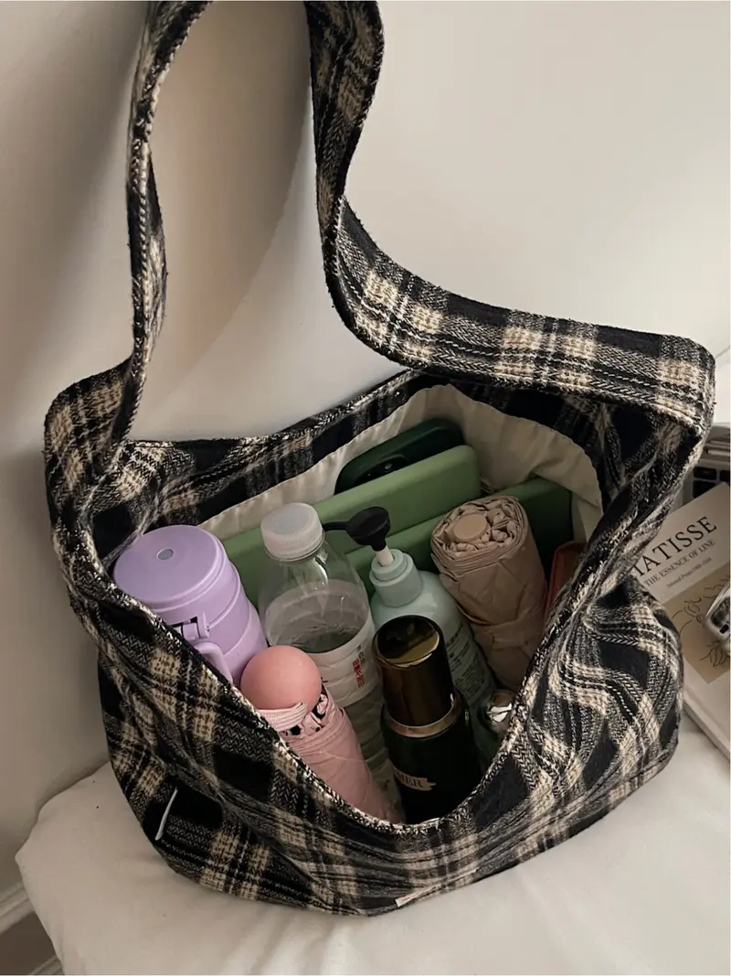 Retro Plaid Underarm Bag