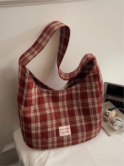 Retro Plaid Underarm Bag