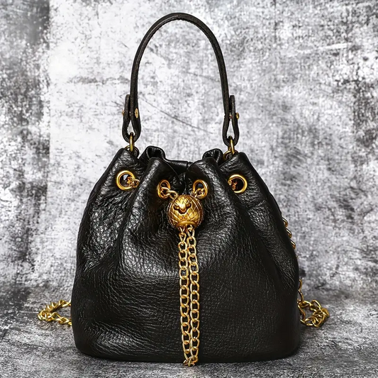 Ladies' First-Layer Cowhide Bucket Bag