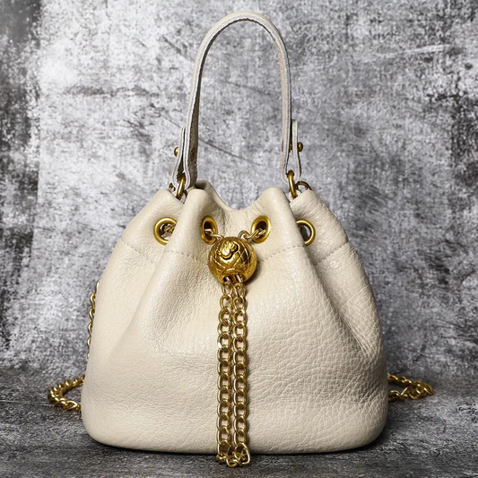 Ladies' First-Layer Cowhide Bucket Bag