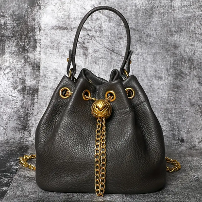 Ladies' First-Layer Cowhide Bucket Bag
