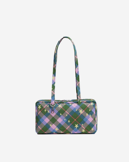 Nylon Bowler Bag - Green Star Plaid