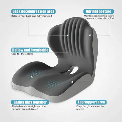 Ergonomic Memory Foam Seat Cushion with Lumbar & Back Support