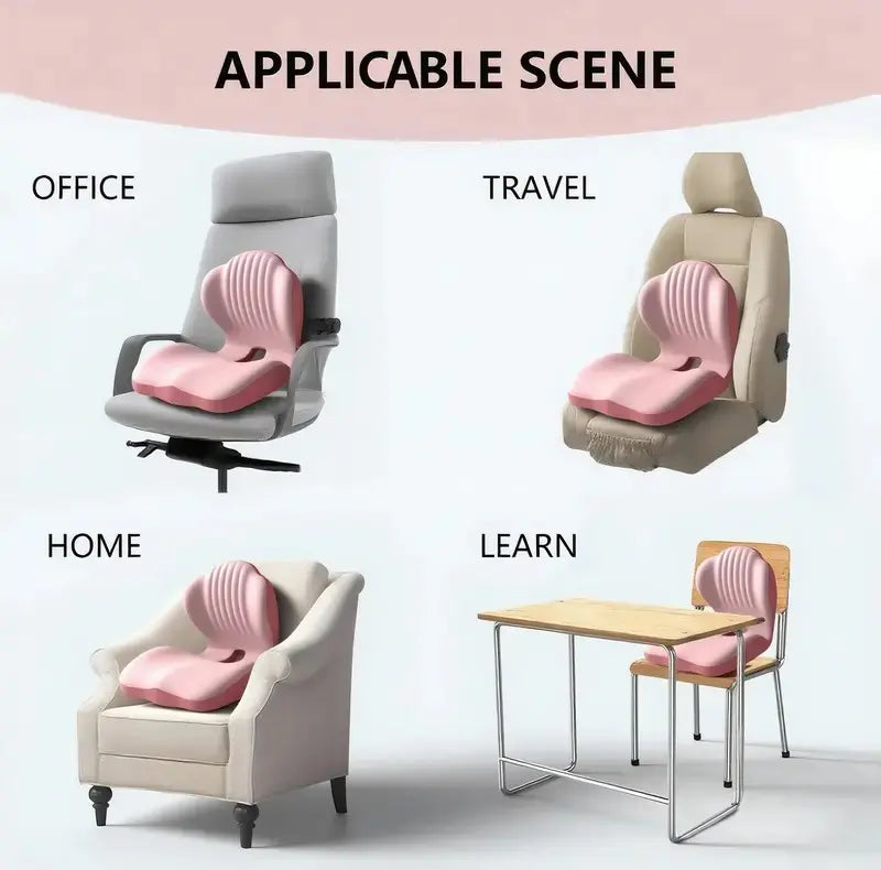 Ergonomic Memory Foam Seat Cushion with Lumbar & Back Support