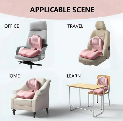 Ergonomic Memory Foam Seat Cushion with Lumbar & Back Support