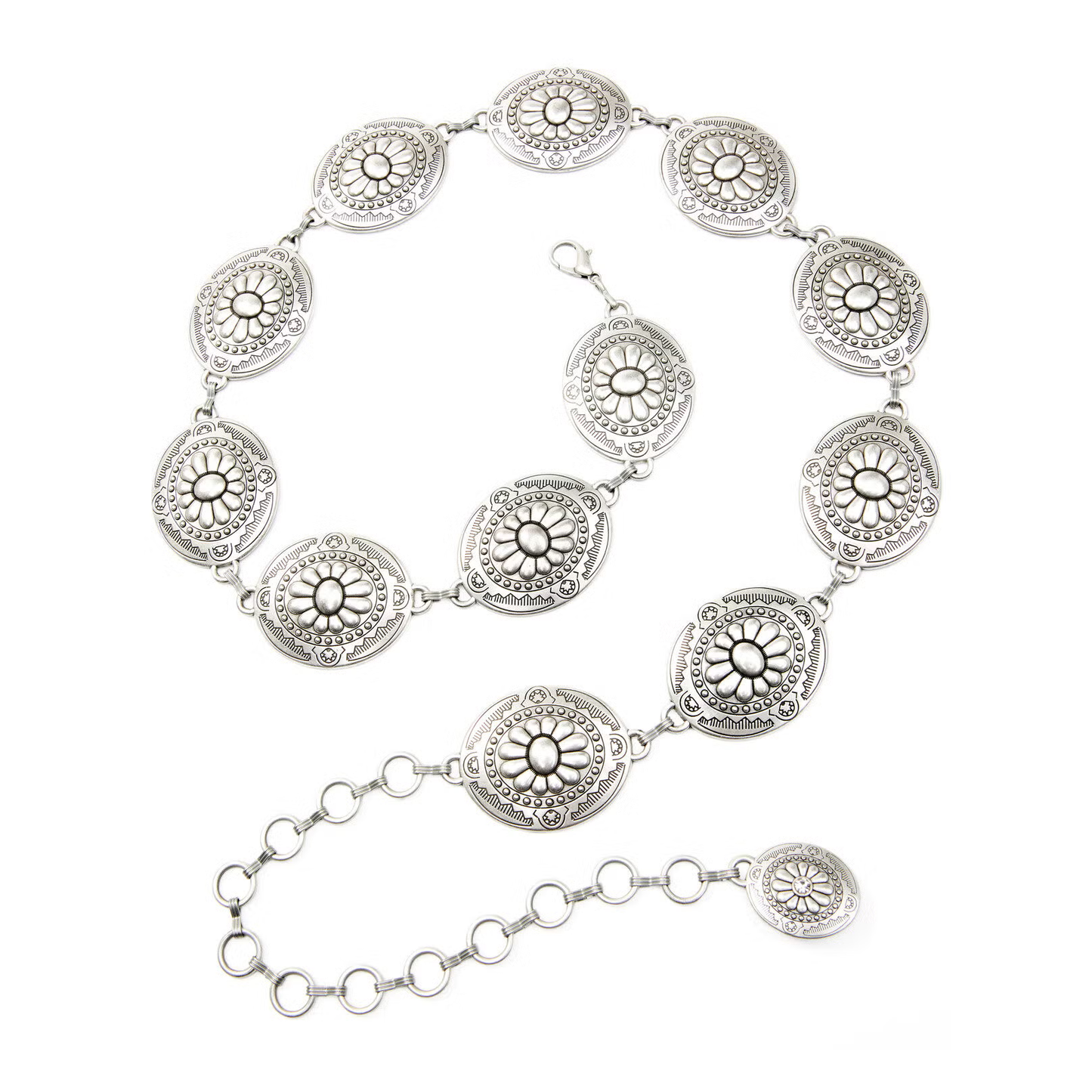 Women's Oval Concho Chain Belt