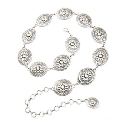 Women's Oval Concho Chain Belt