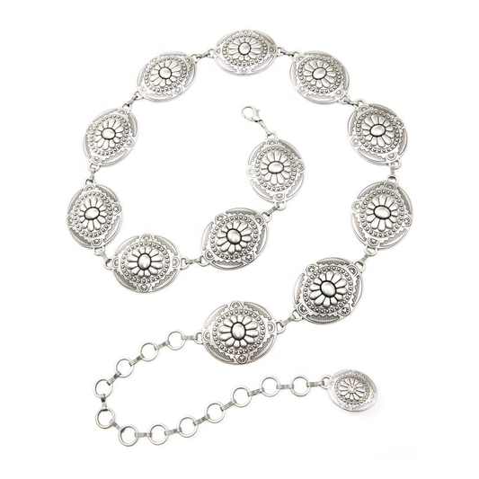 Women's Oval Concho Chain Belt