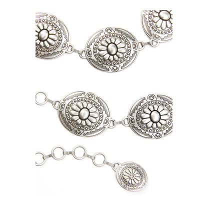 Women's Oval Concho Chain Belt