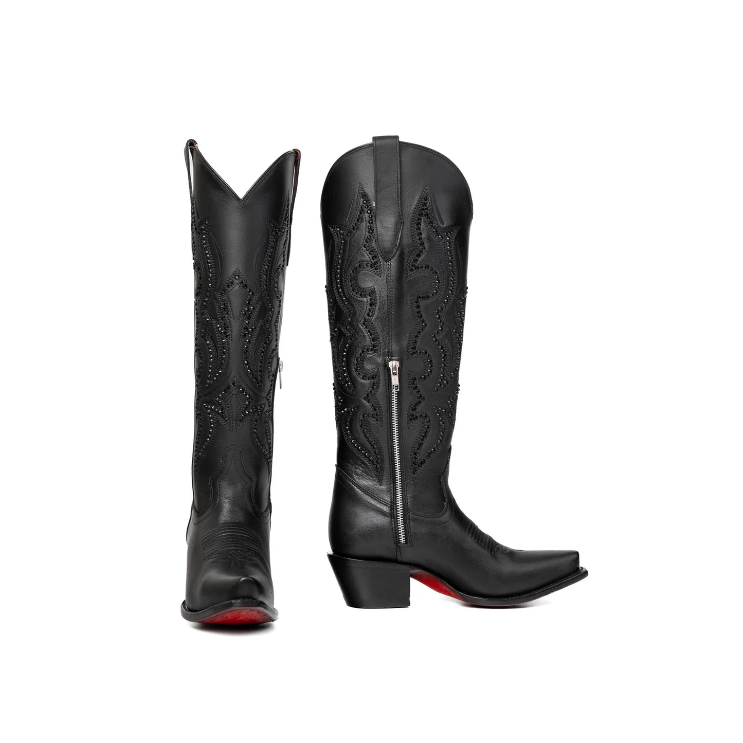 Tall Red Bottom Snip Toe Cowgirl Boots