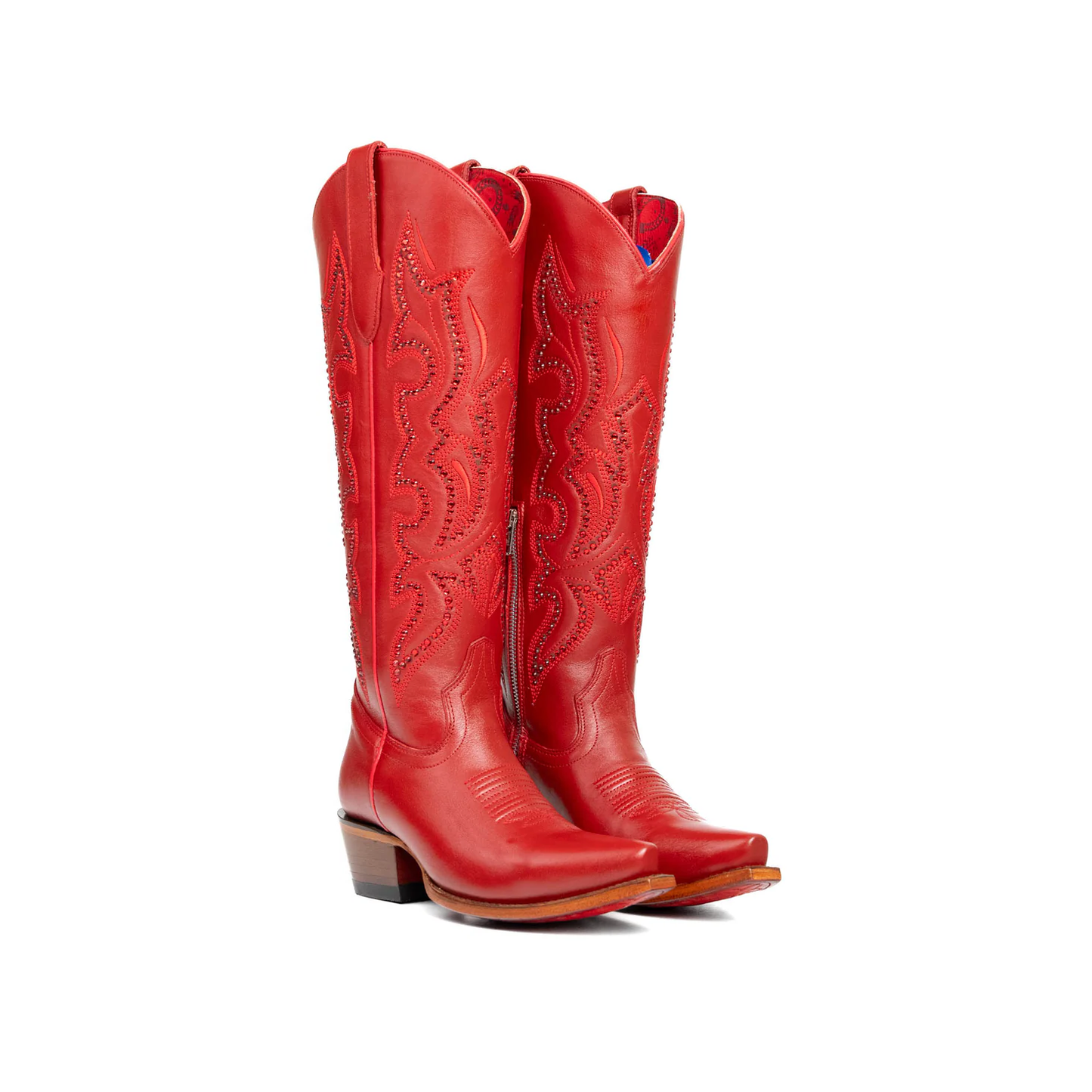 Tall Red Bottom Snip Toe Cowgirl Boots